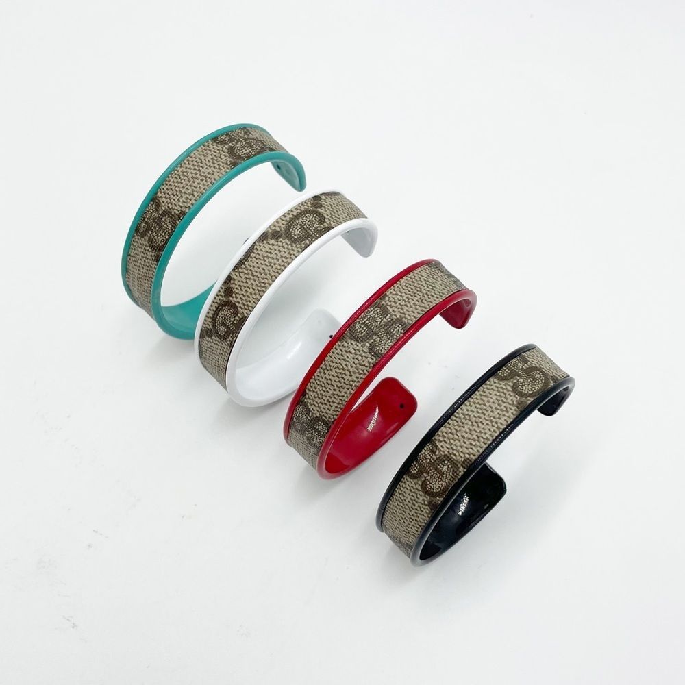 Gucci GG Monogram Cuff Bangle - Picture 2 of 11